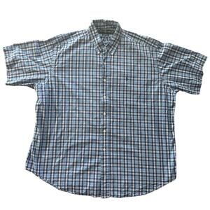 Ralph Lauren Blake Button Down Shirt Blue Seersucker Gingham Check Mens XXL